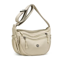 多機能オックスフォード生地クロスボディバッグ - ベージュ