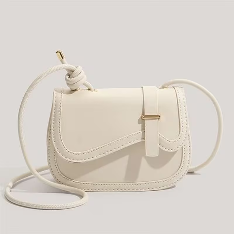 エレガントホワイトクロスボディバッグ - PUレザー